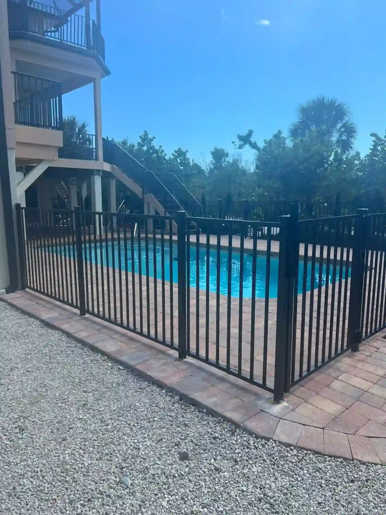 fence installation in a pool