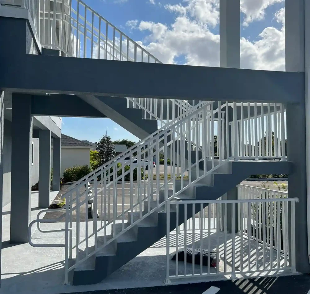 white railing